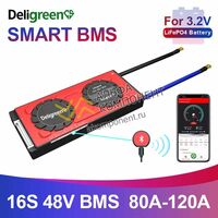 Фото Deligreen, LiFePO4 Smart BMS, 16S, 80A, 100A, 120A (Умная BMS)